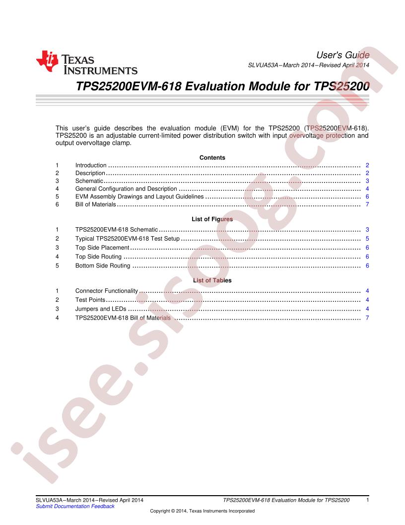 TPS25200EVM-618 User Guide
