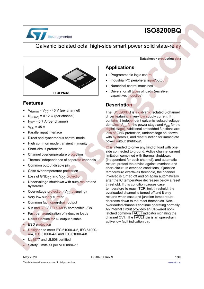 ISO8200BQ Datasheet