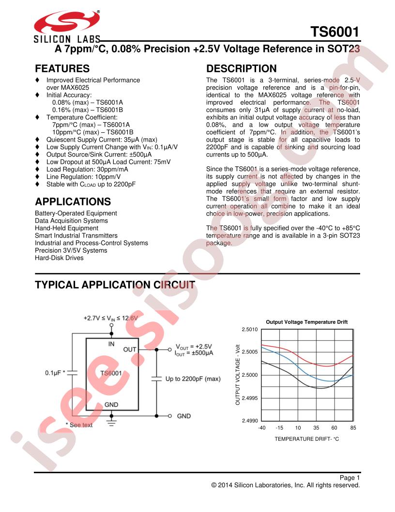 TS6001 Datasheet