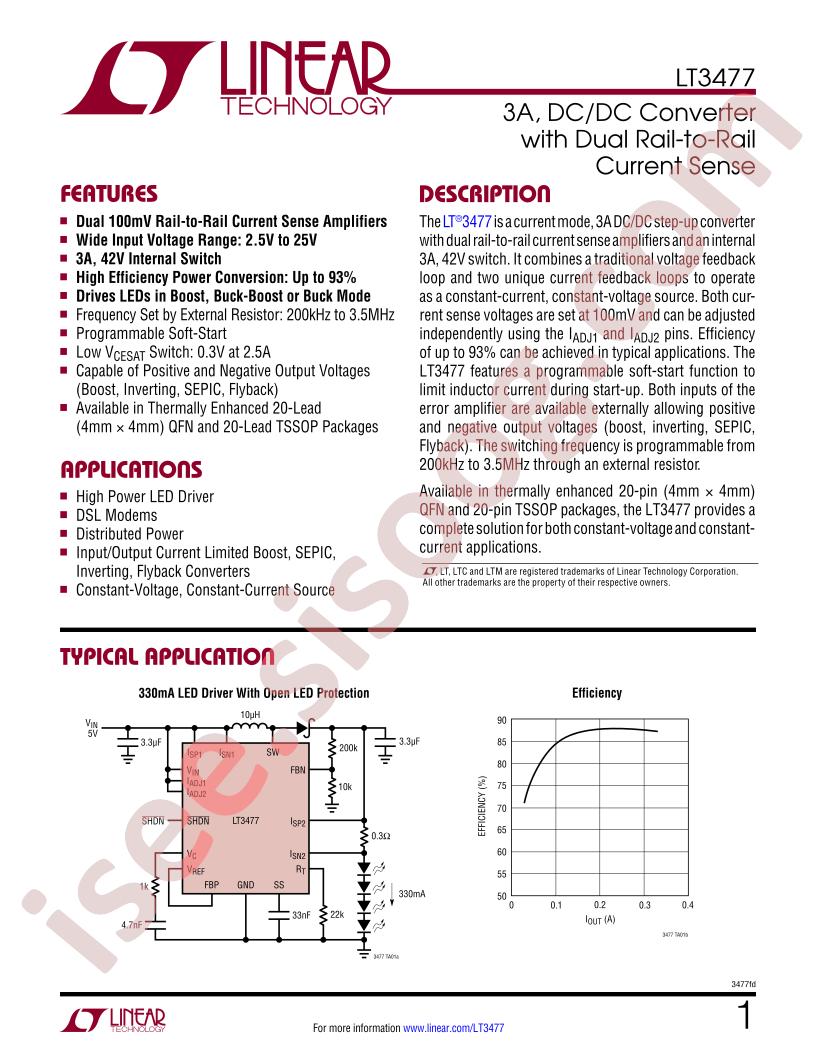 LT3477 Datasheet
