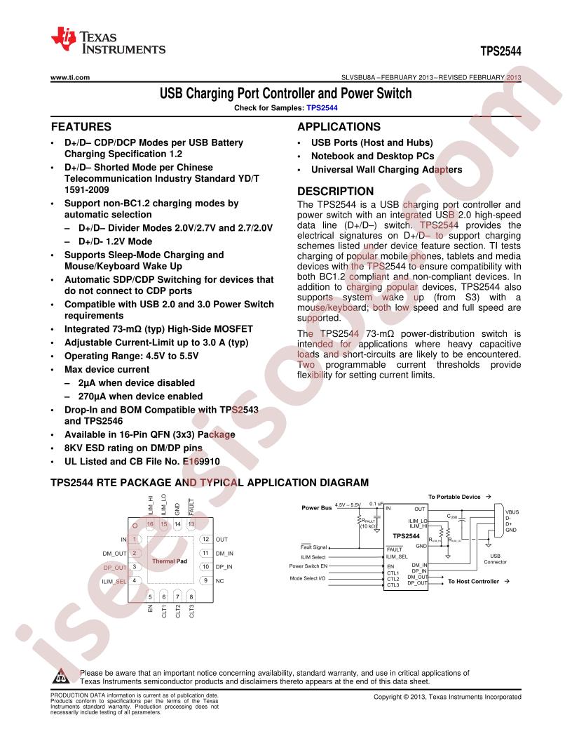 TPS2544 Datasheet