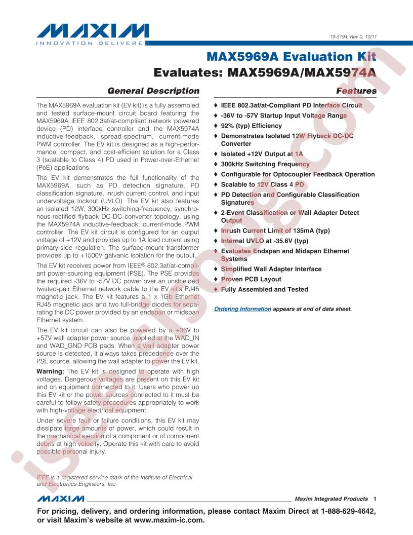 MAX5969A Eval Kit