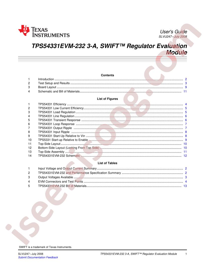 TPS54331EVM-232 User Guide