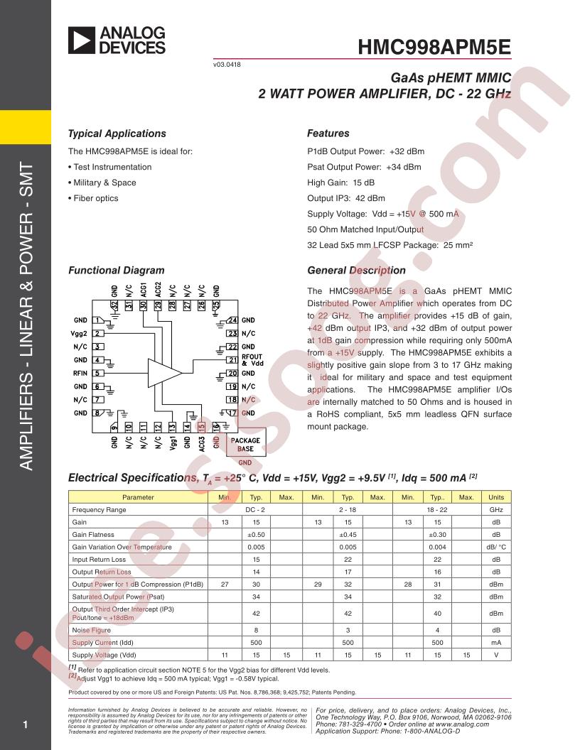 HMC998APM5E