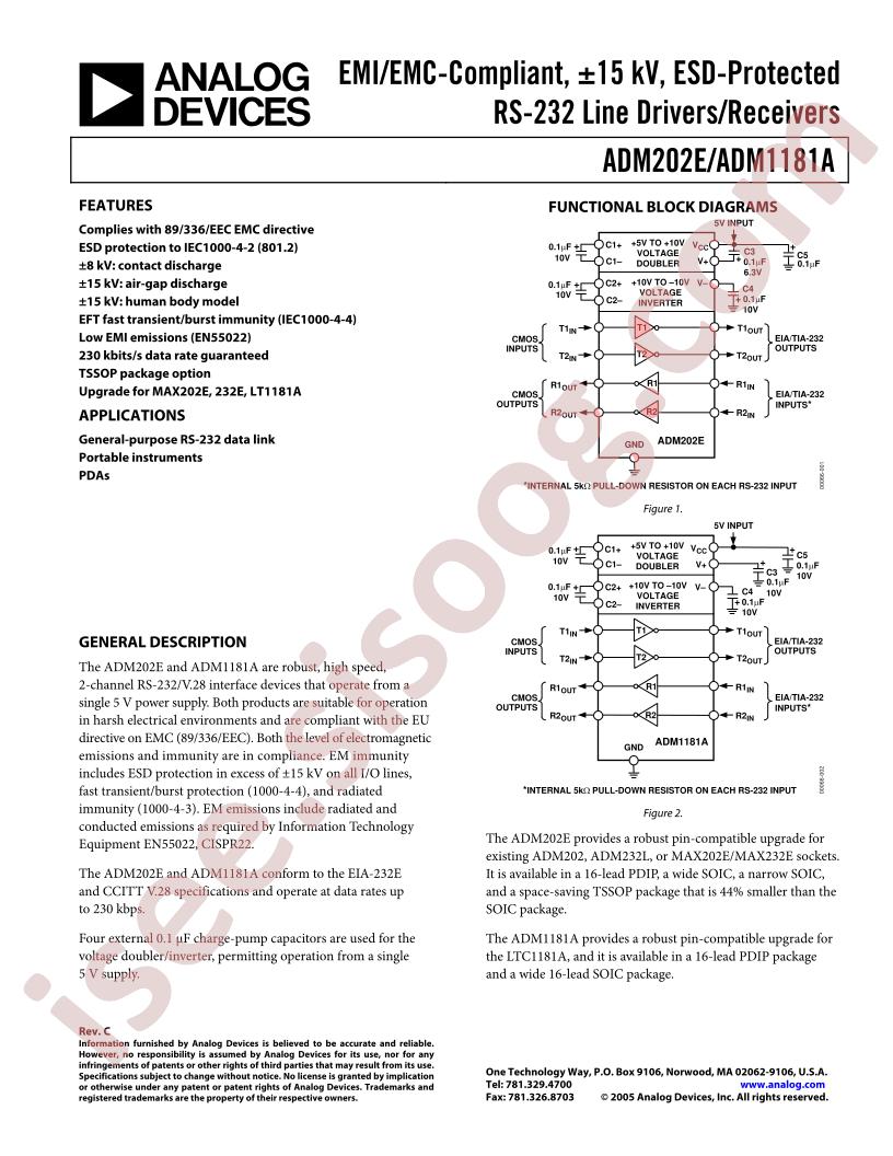 ADM202E, ADM1181A