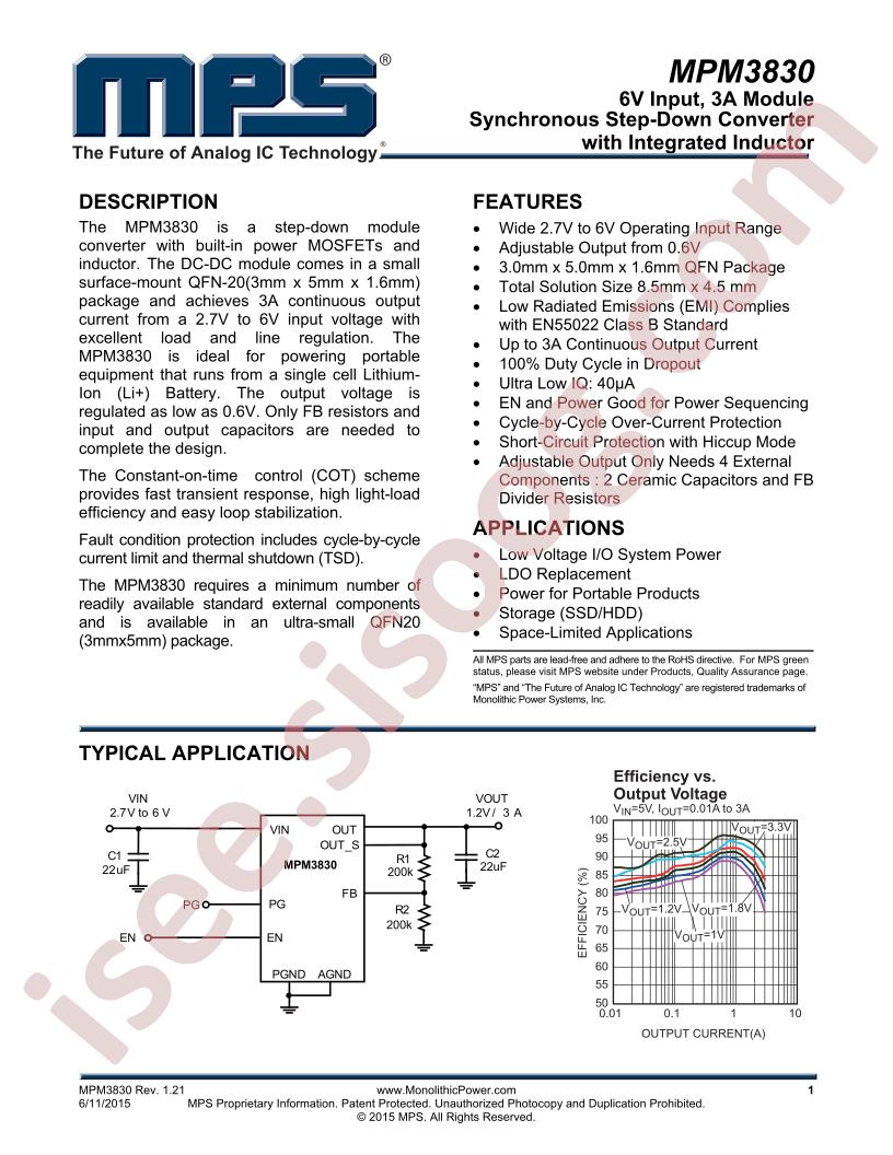 MPM3830 Datasheet