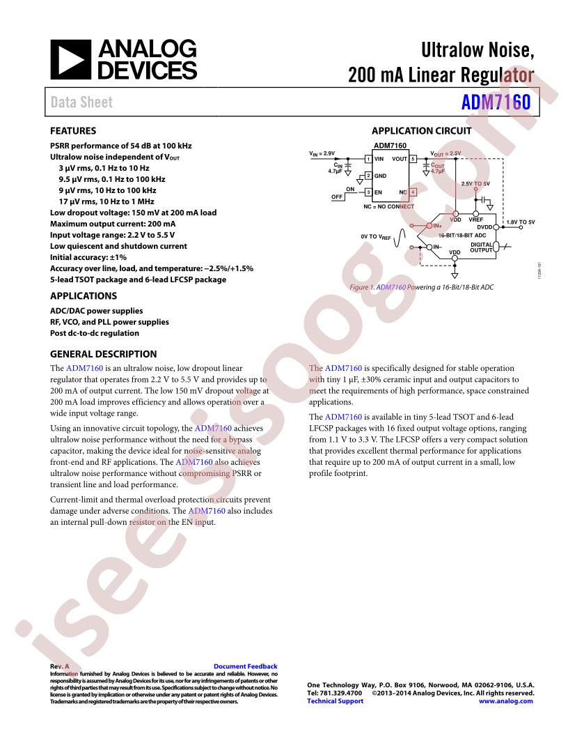 ADM7160 Datasheet