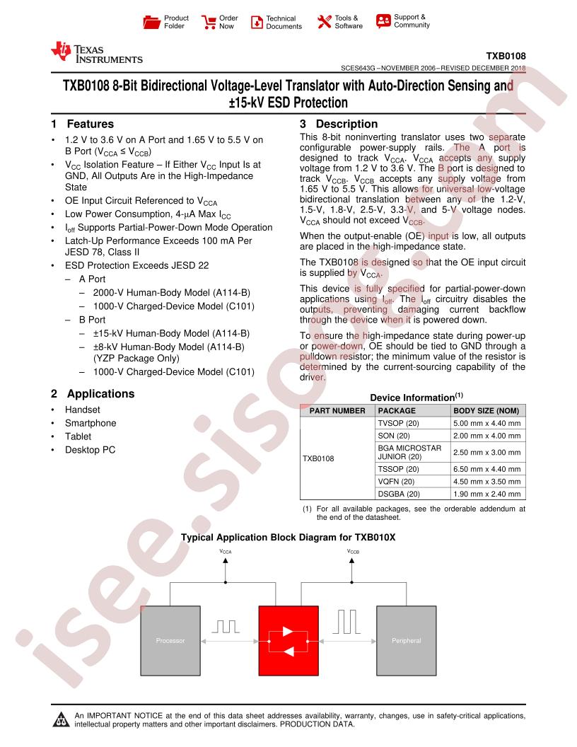 TXB0108 Datasheet