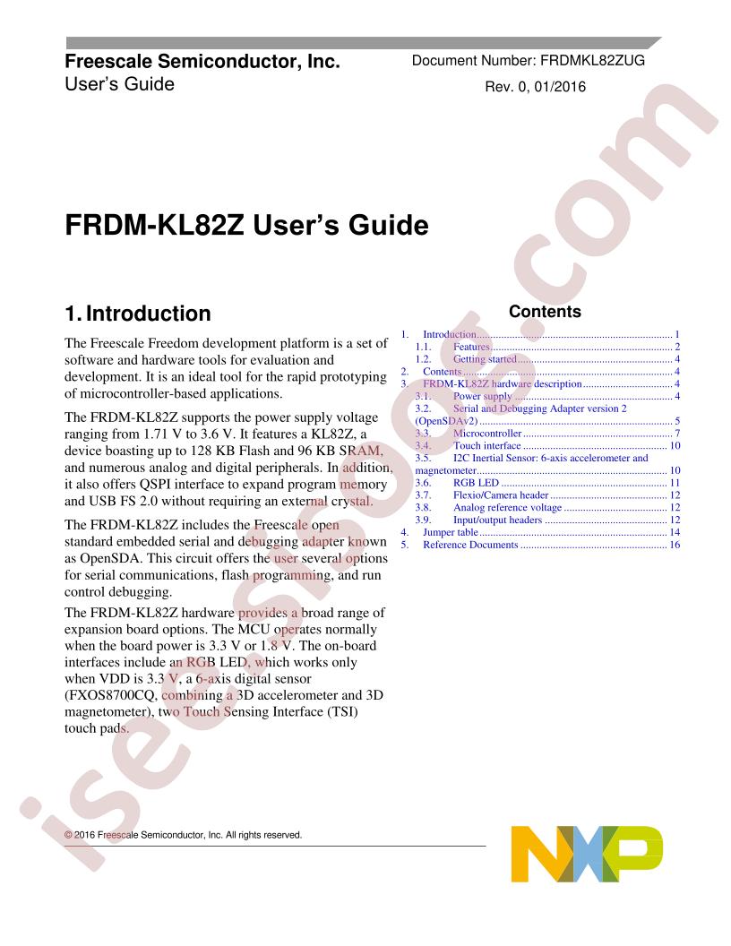 FRDM-KL82Z User Guide