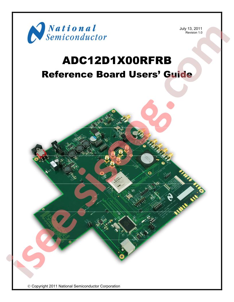 ADC12D1x00RFRB Ref Board