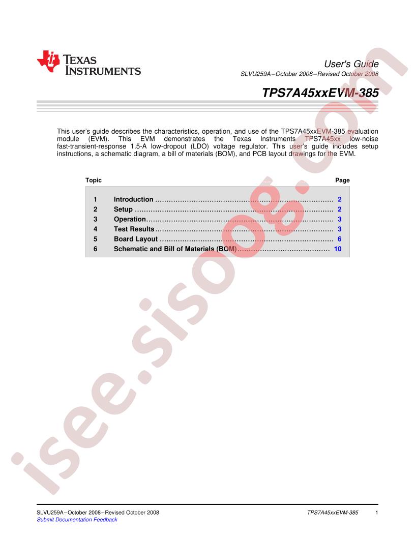 TPS7A45xxEVM-385 User Guide