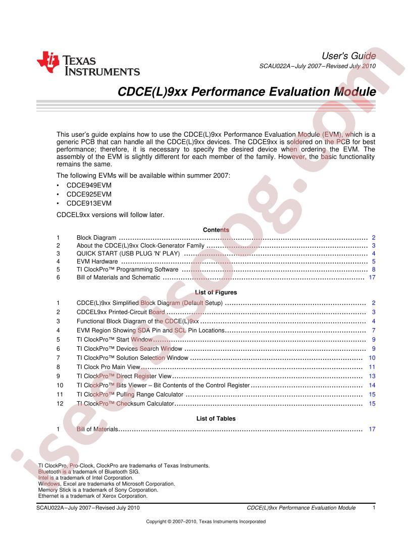 CDCE(L)9xx Performance EVM Guide