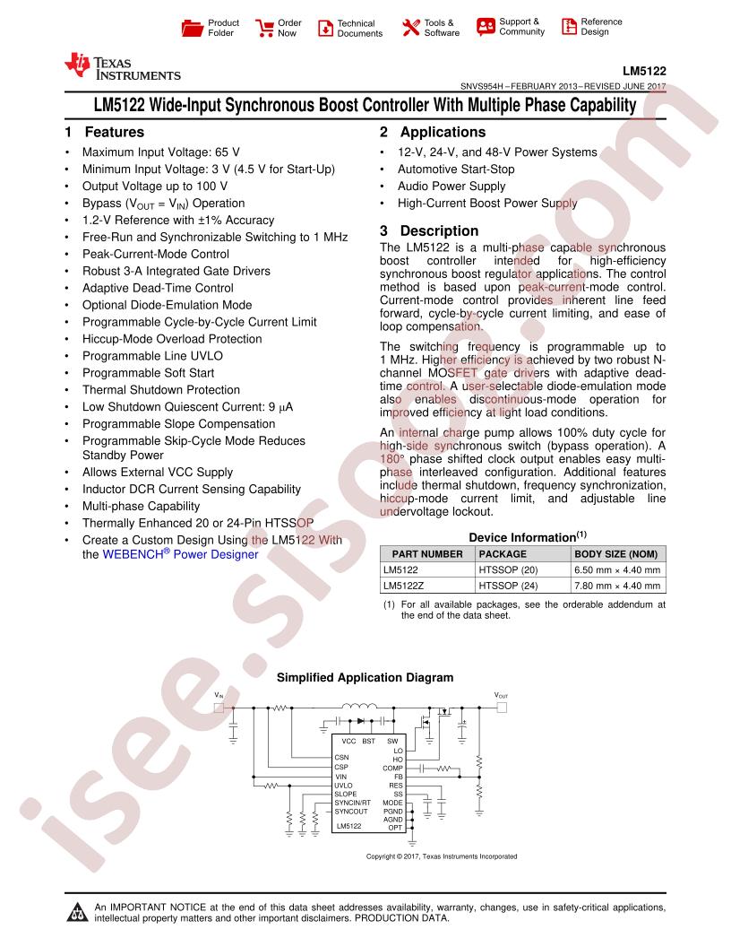 LM5122(-Q1) Datasheet
