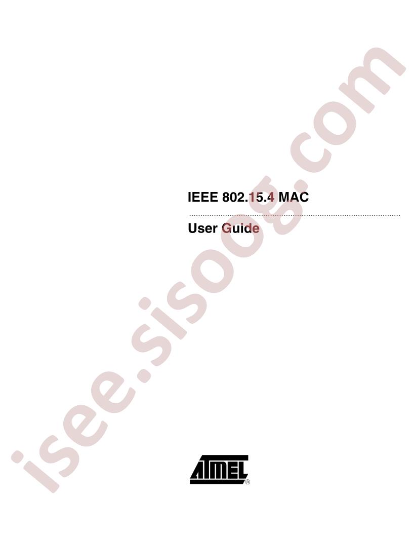 IEEE 802.15.4 MAC User Guide