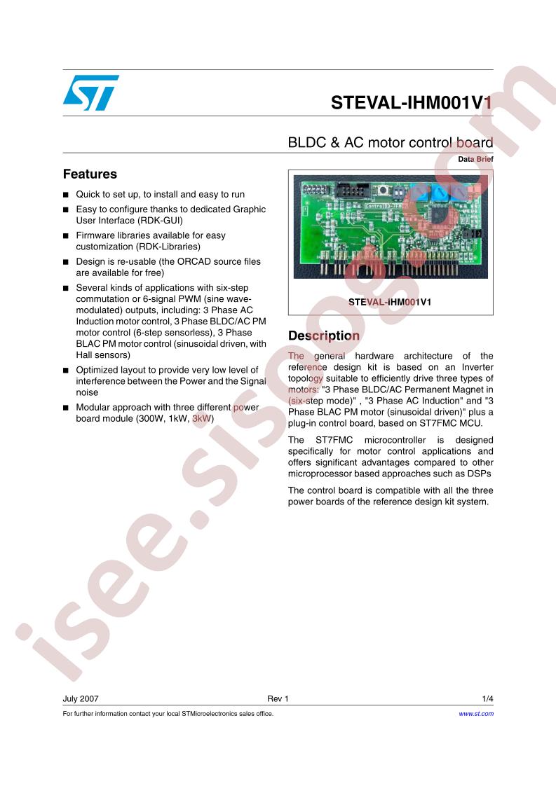 STEVAL-IHM001V1 Data Brief