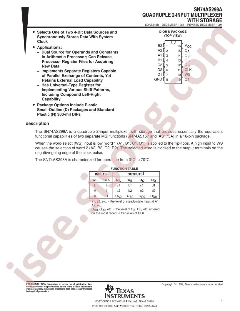 SN74AS298A
