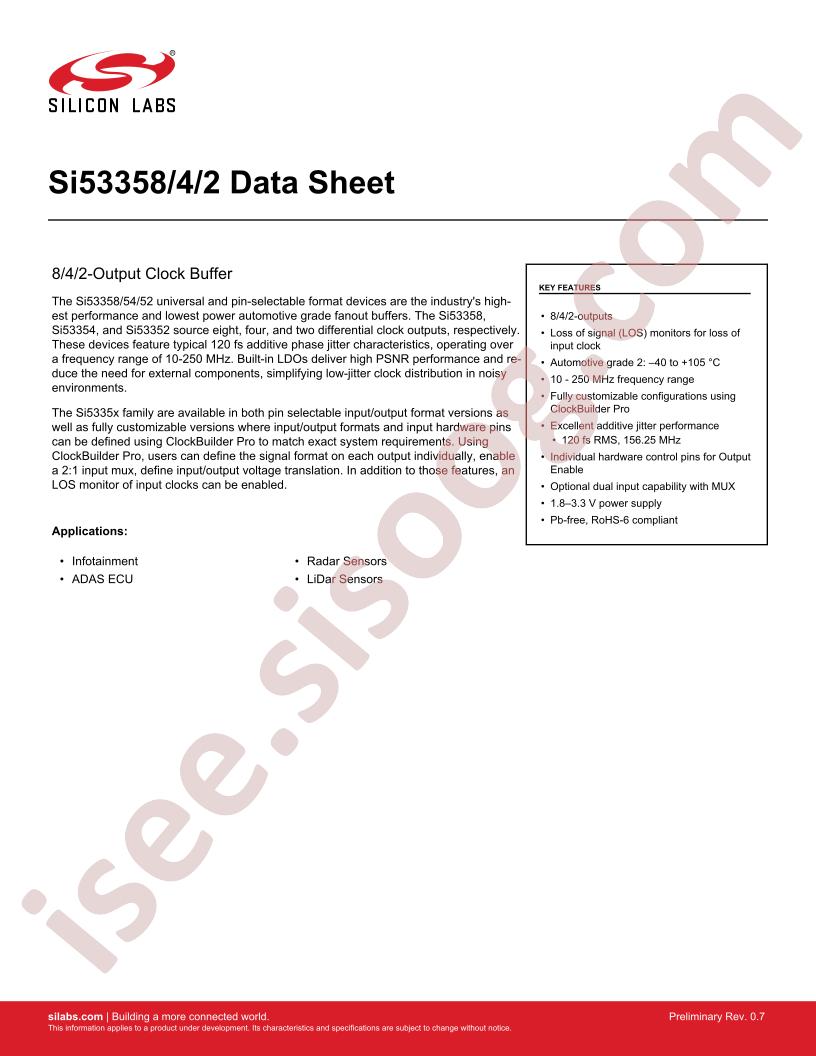 SI53352, SI53354, SI53358