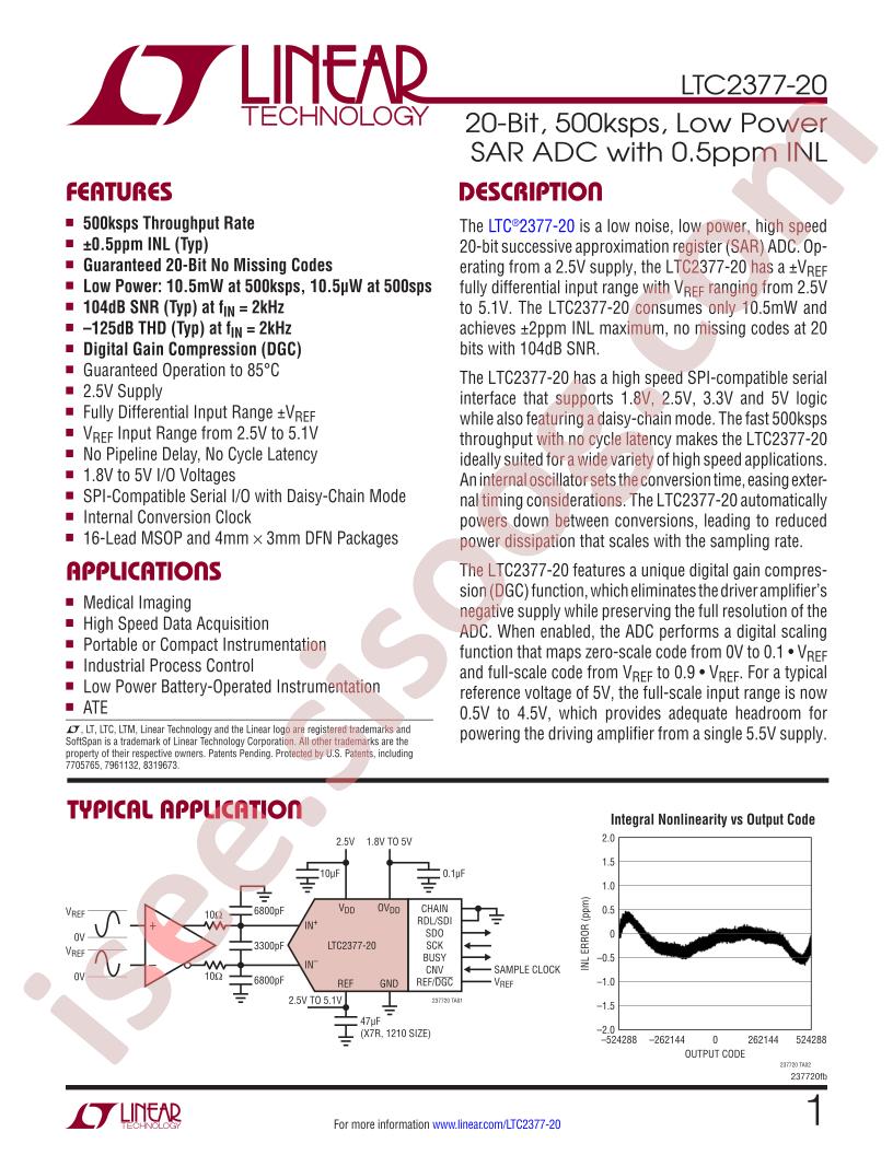 LTC2377-20 Datasheet