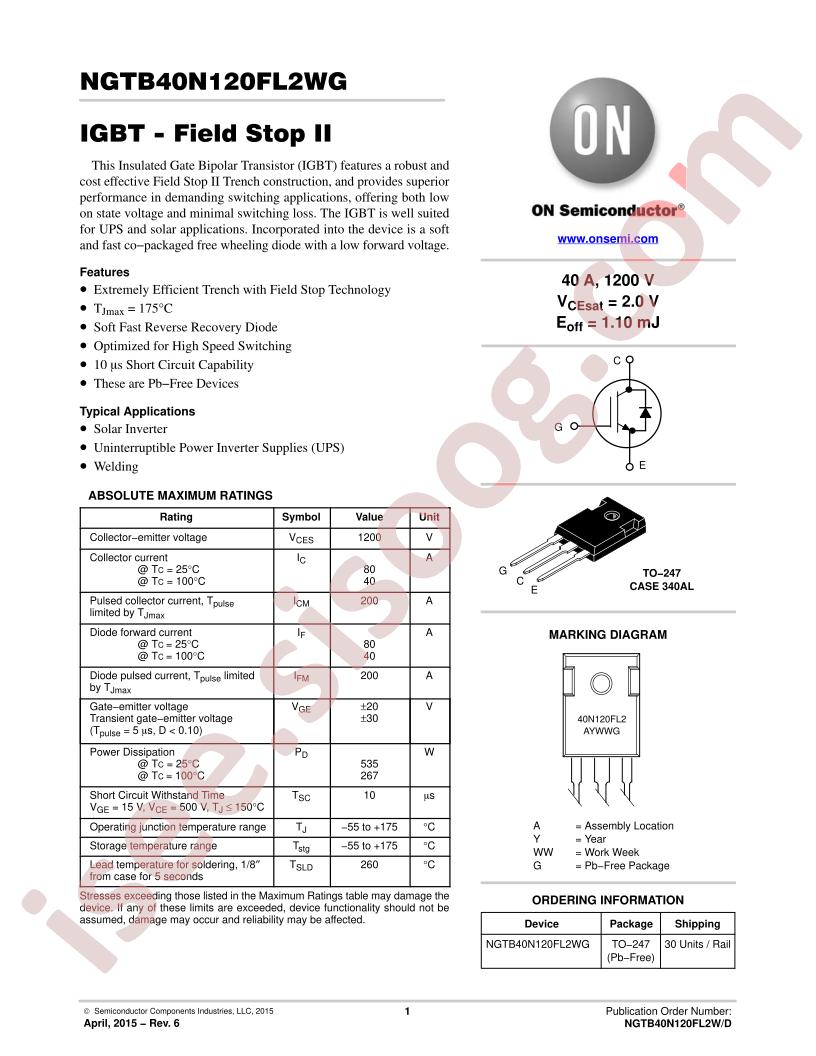 NGTB40N120FL2WG