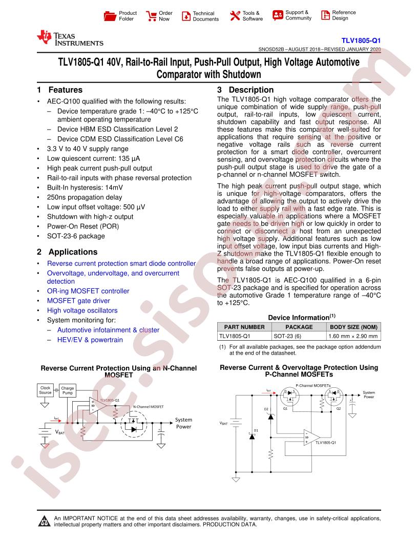 TLV1805-Q1 Datasheet