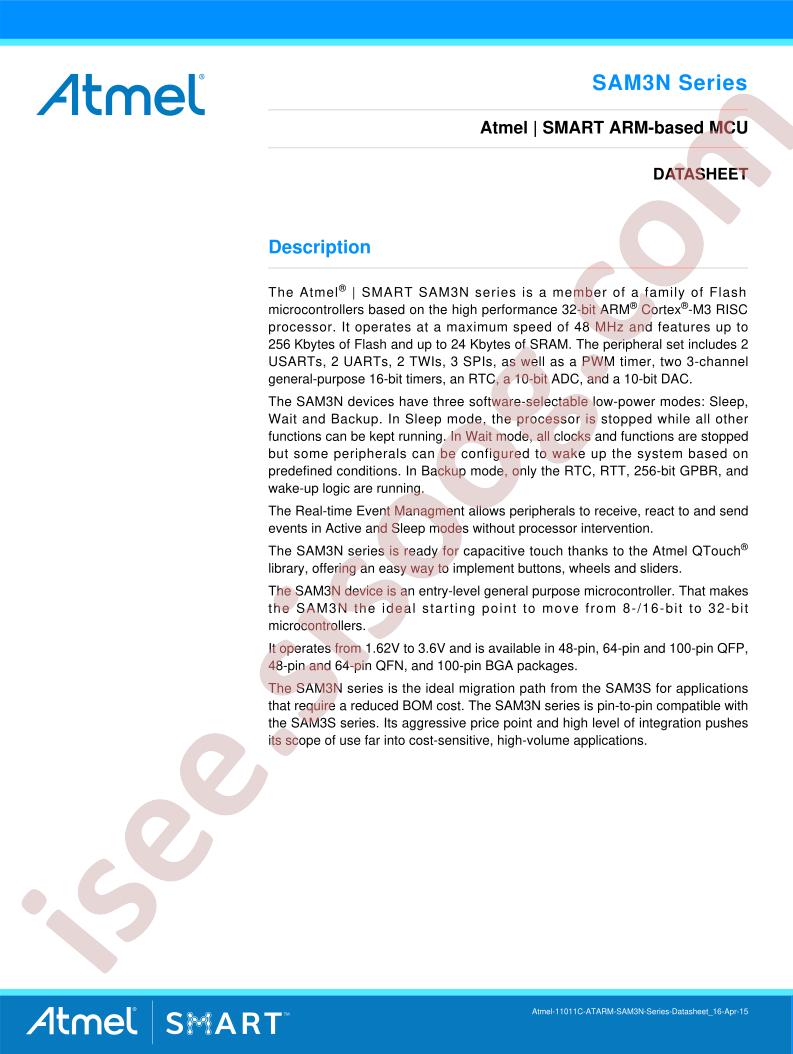 SAM3N Series Datasheet