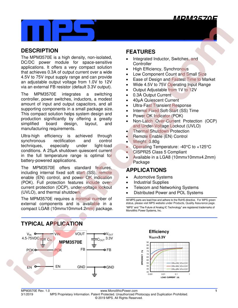 MPM3570E Datasheet