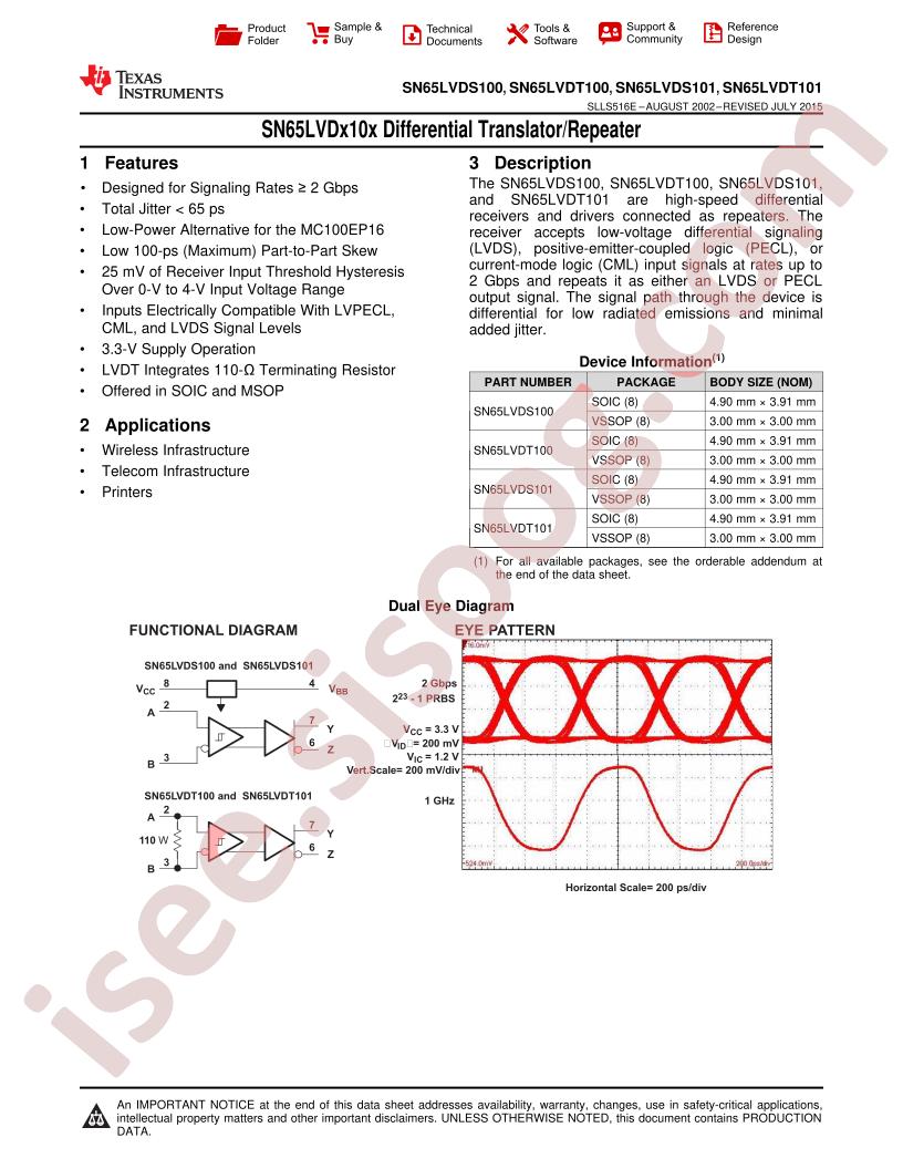 SN65LVD(S,T)100/01