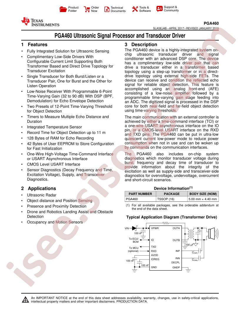 PGA460 Datasheet