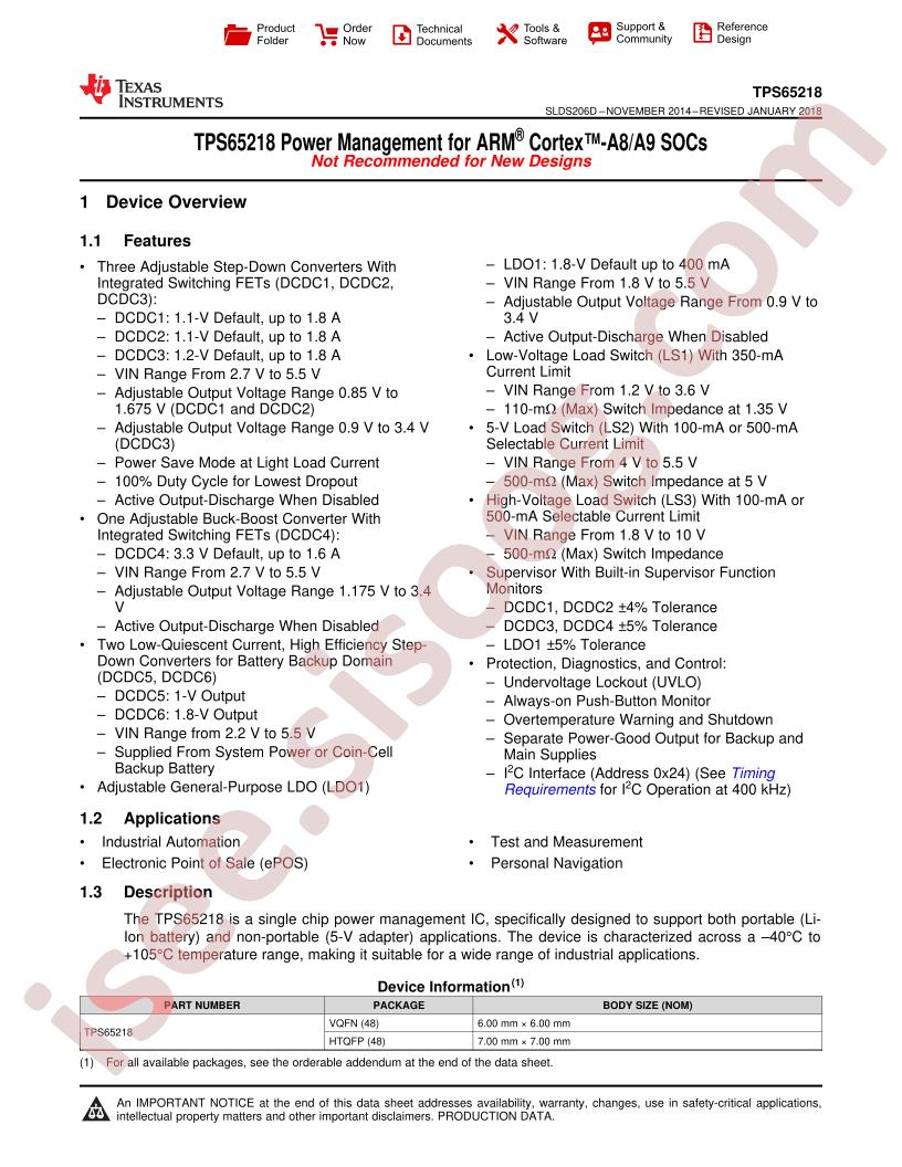 TPS65218B Datasheet