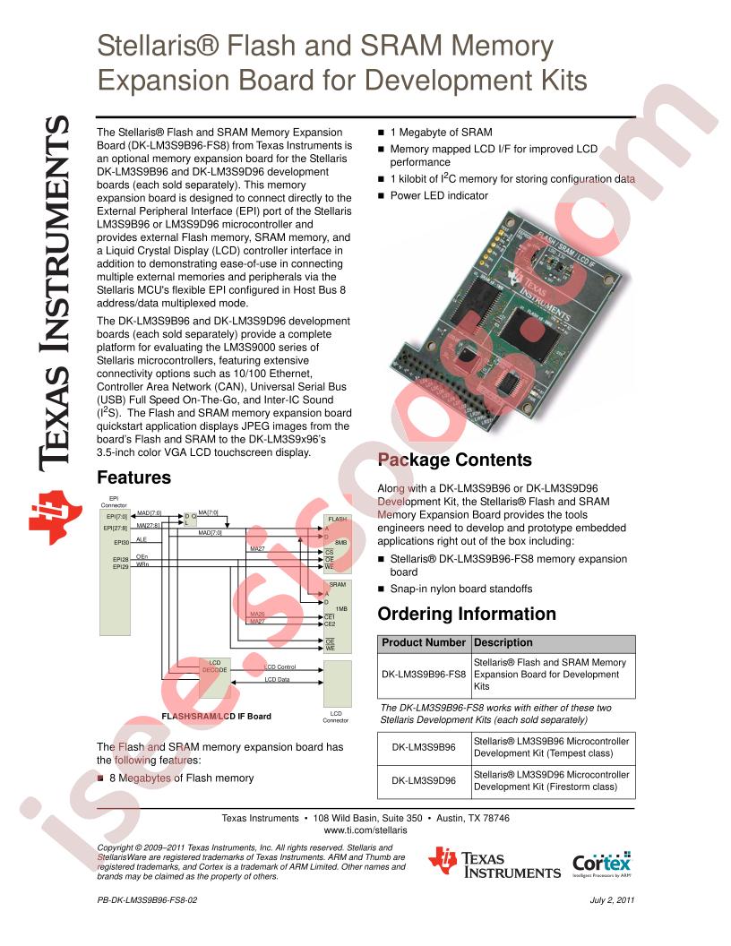 DK-LM3S9B96 Dev Kit Prod Brief