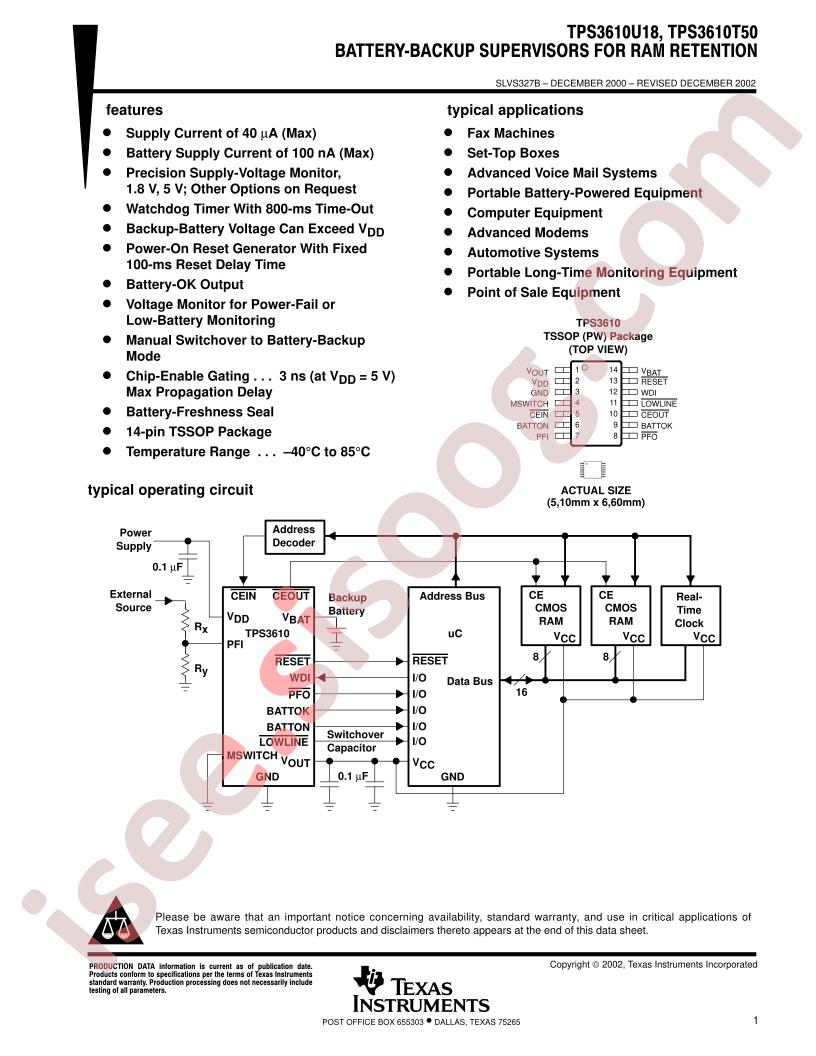 TPS3610U18,T50