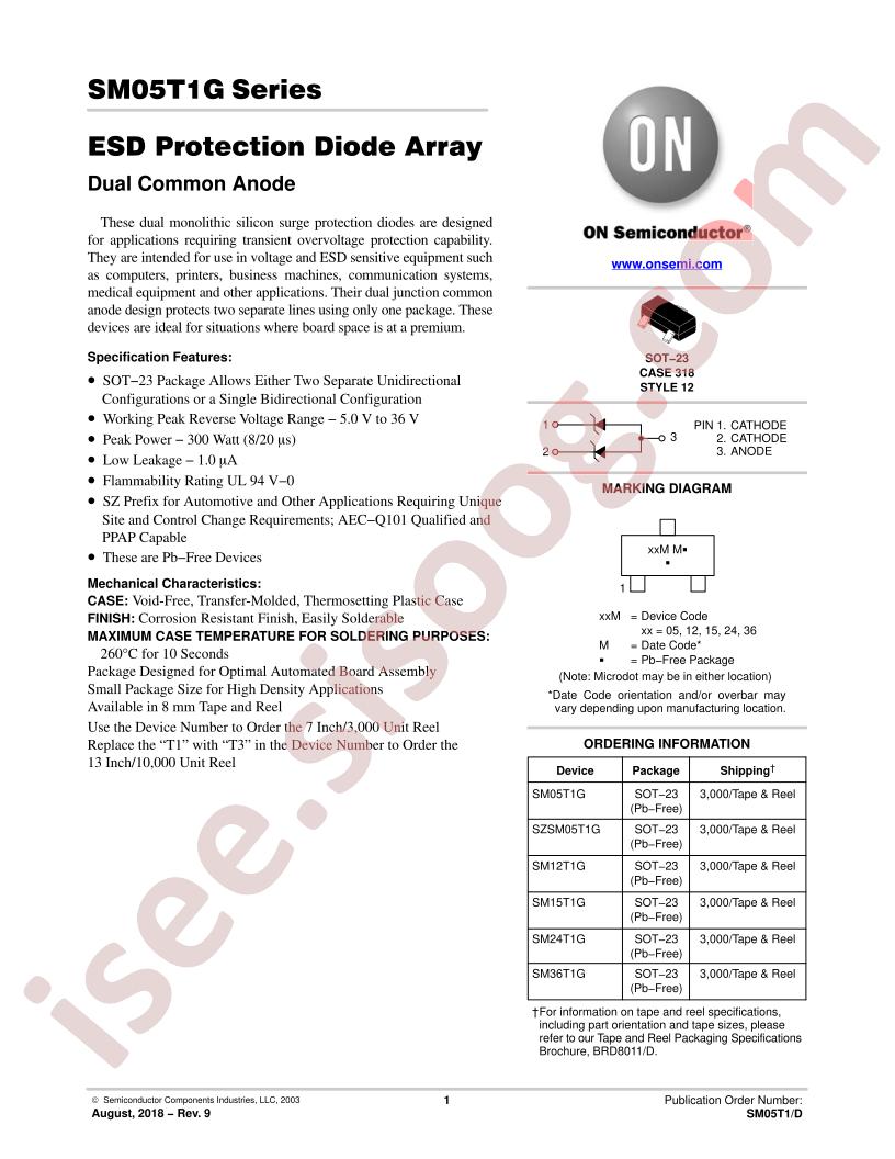 SM05T1 Series, SZSM05T1G