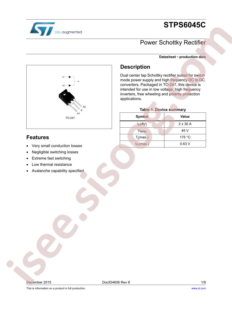 STPS6045CP/CPI/CW