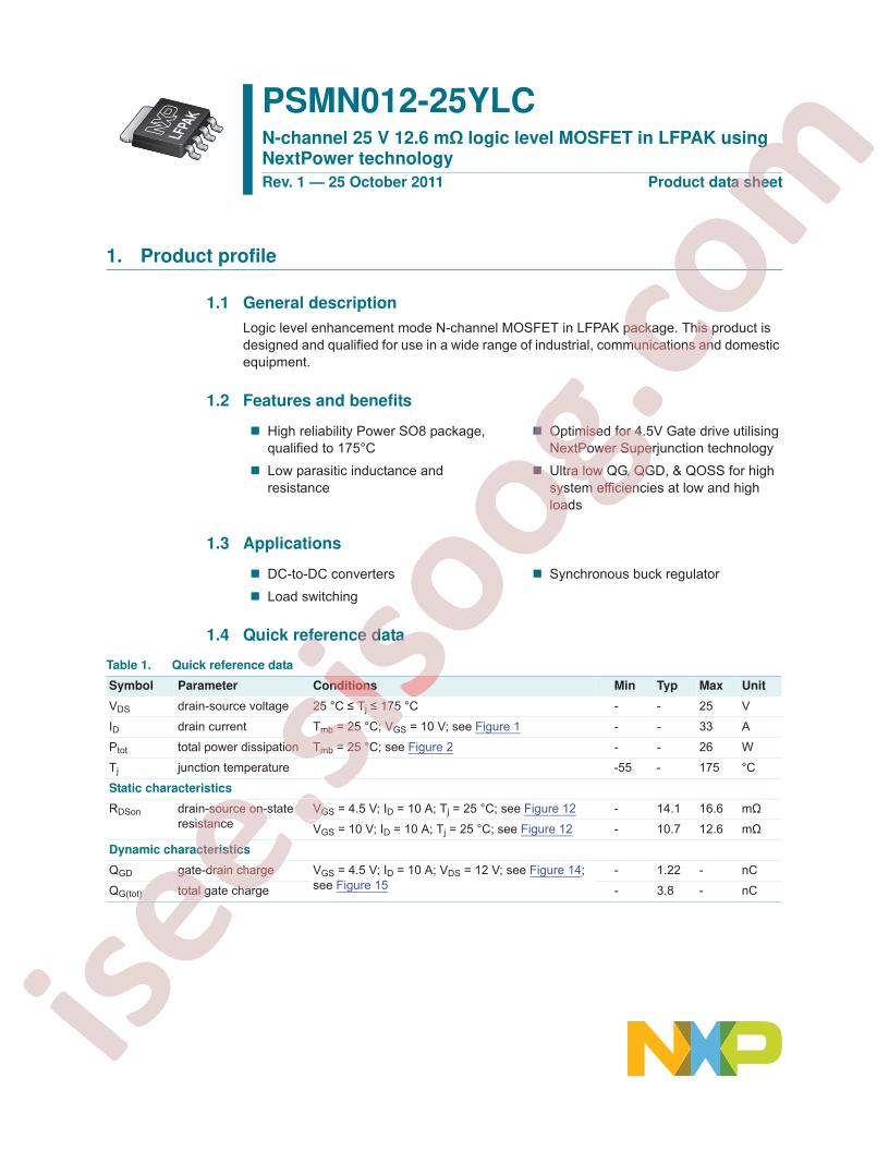 PSMN012-25YLC