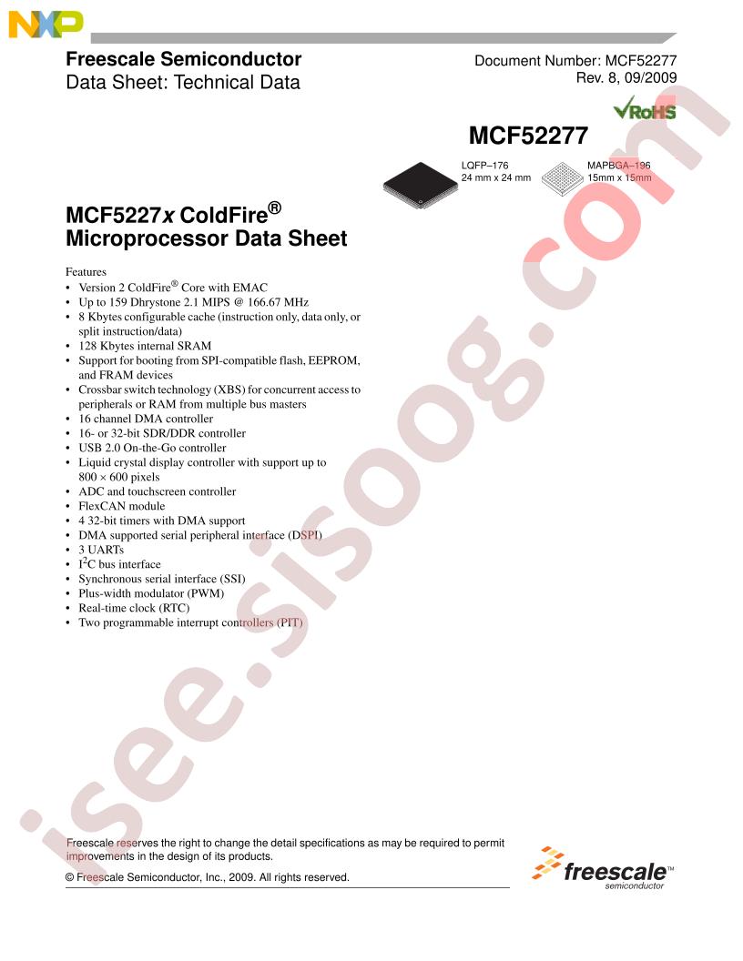 MCF52277 Datasheet