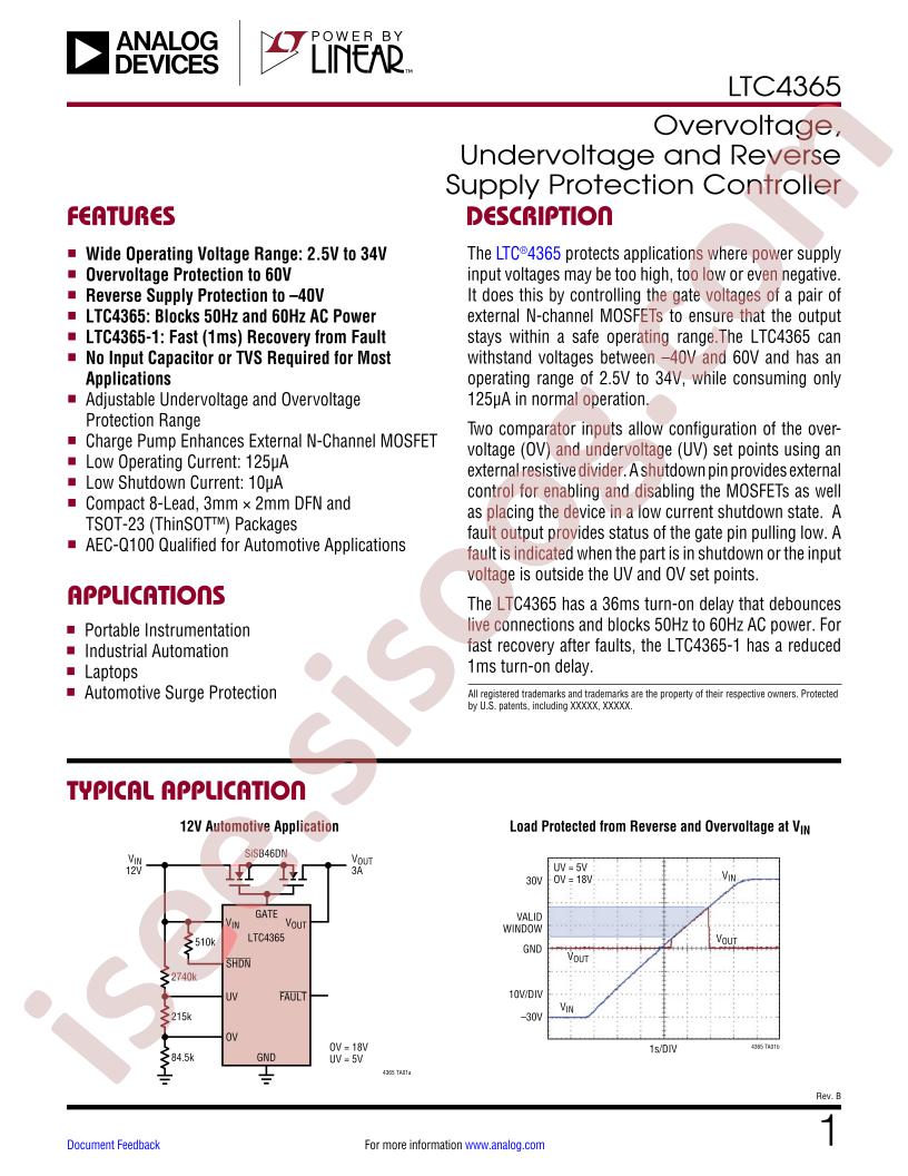 LTC4365 Datasheet