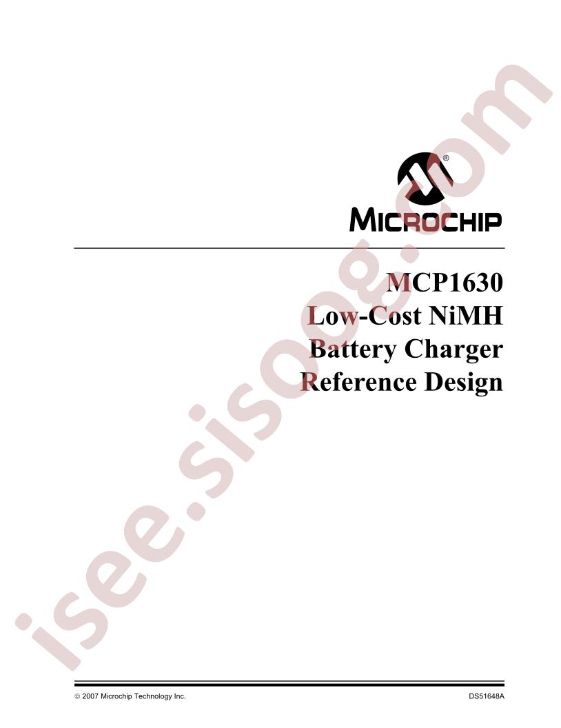 MCP1630 Low-Cost NiMH Ref Design