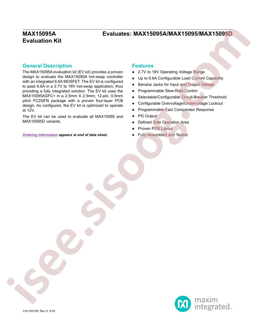 MAX15095A Evaluation Kit