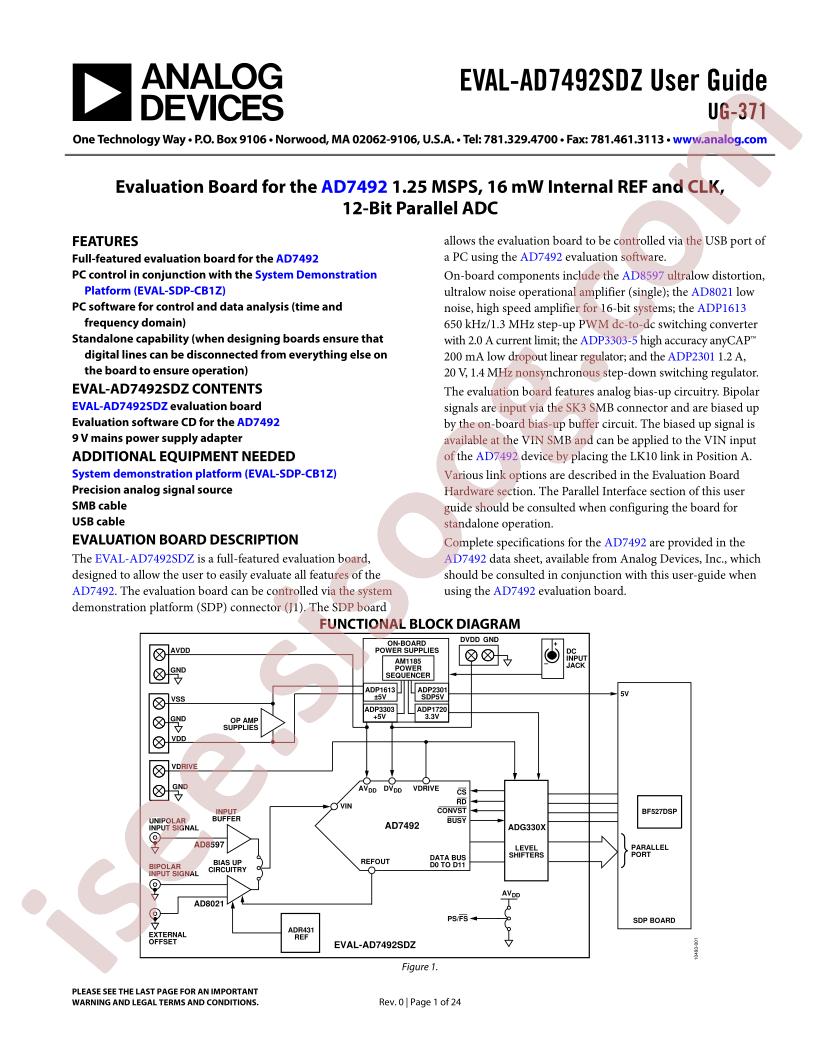 EVAL-AD7492SDZ Guide