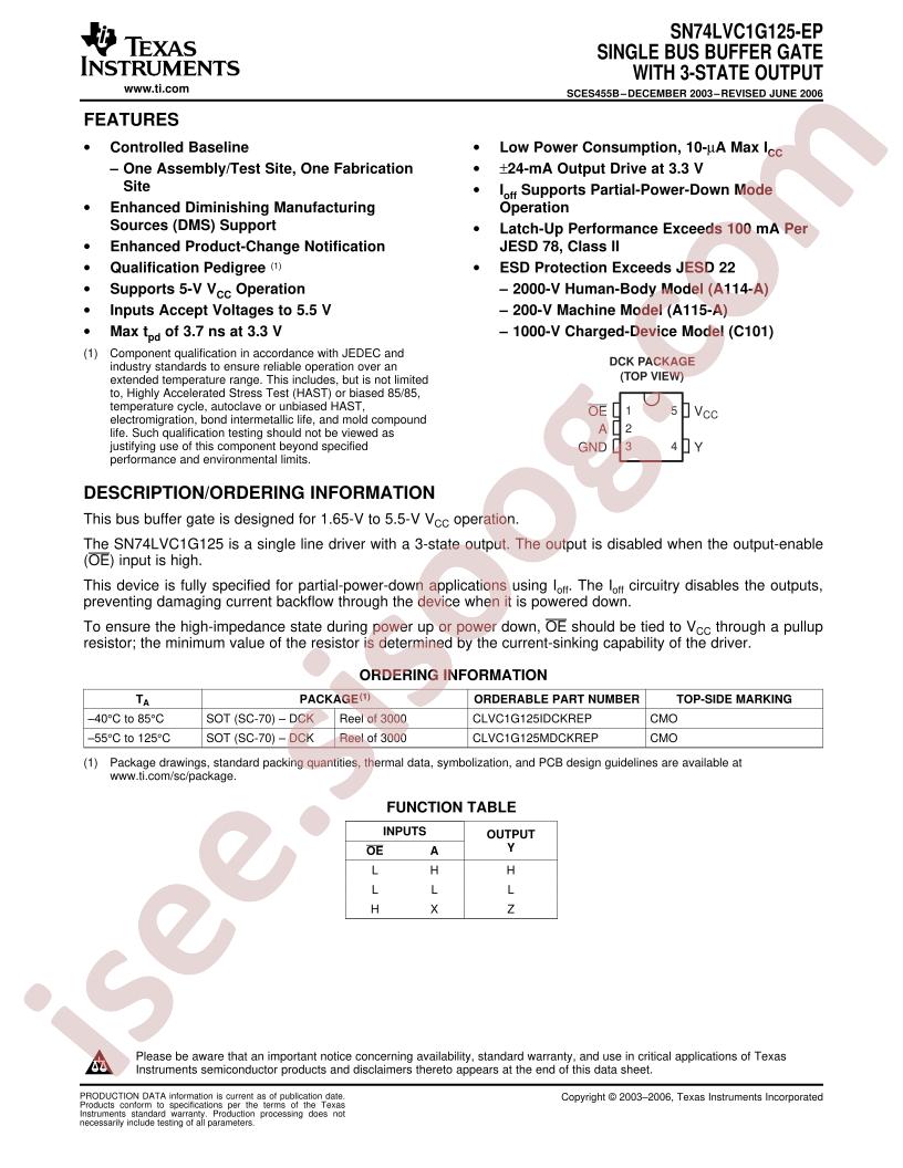 SN74LVC1G125-EP