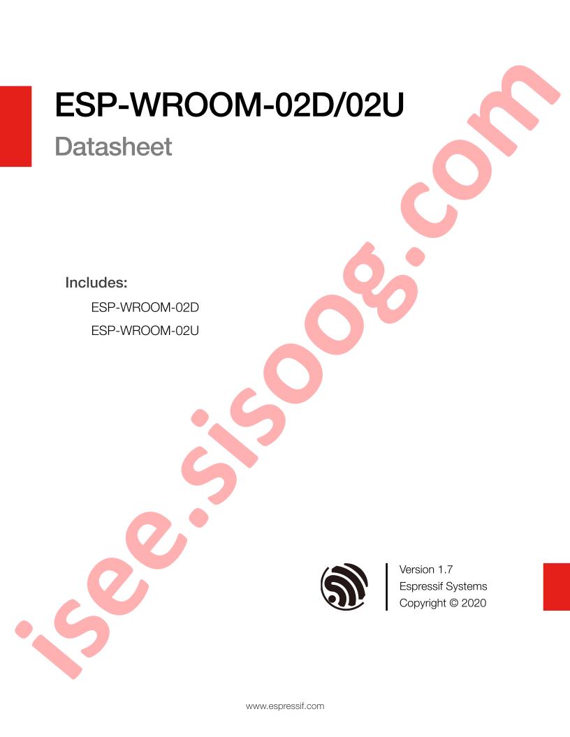 ESP-WROOM-02D, 02U Datasheet