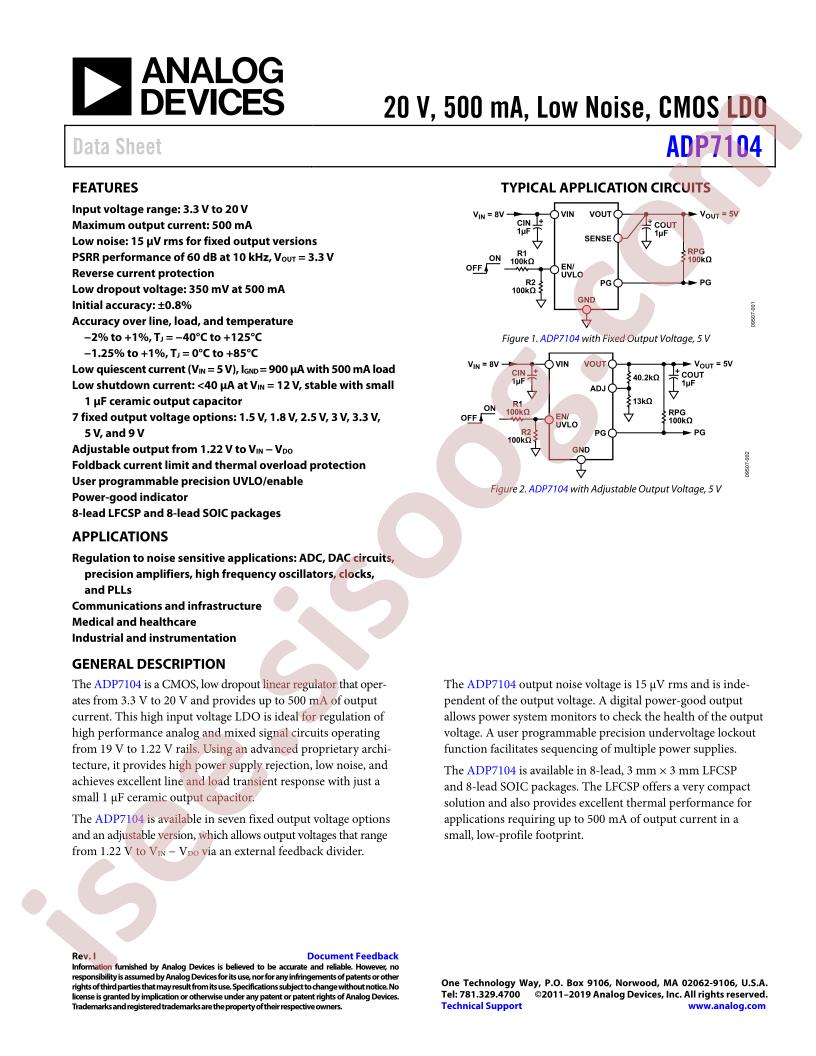 ADP7104 Datasheet