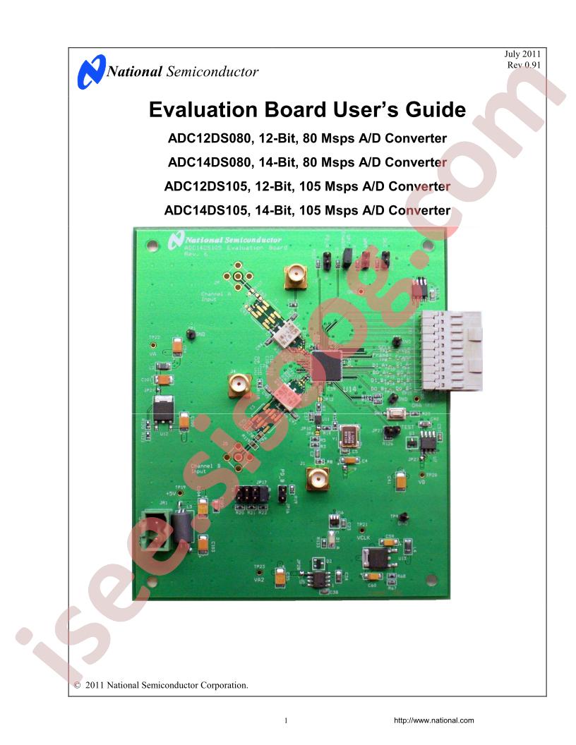 ADC(12,14)DS(080,105) Eval Board