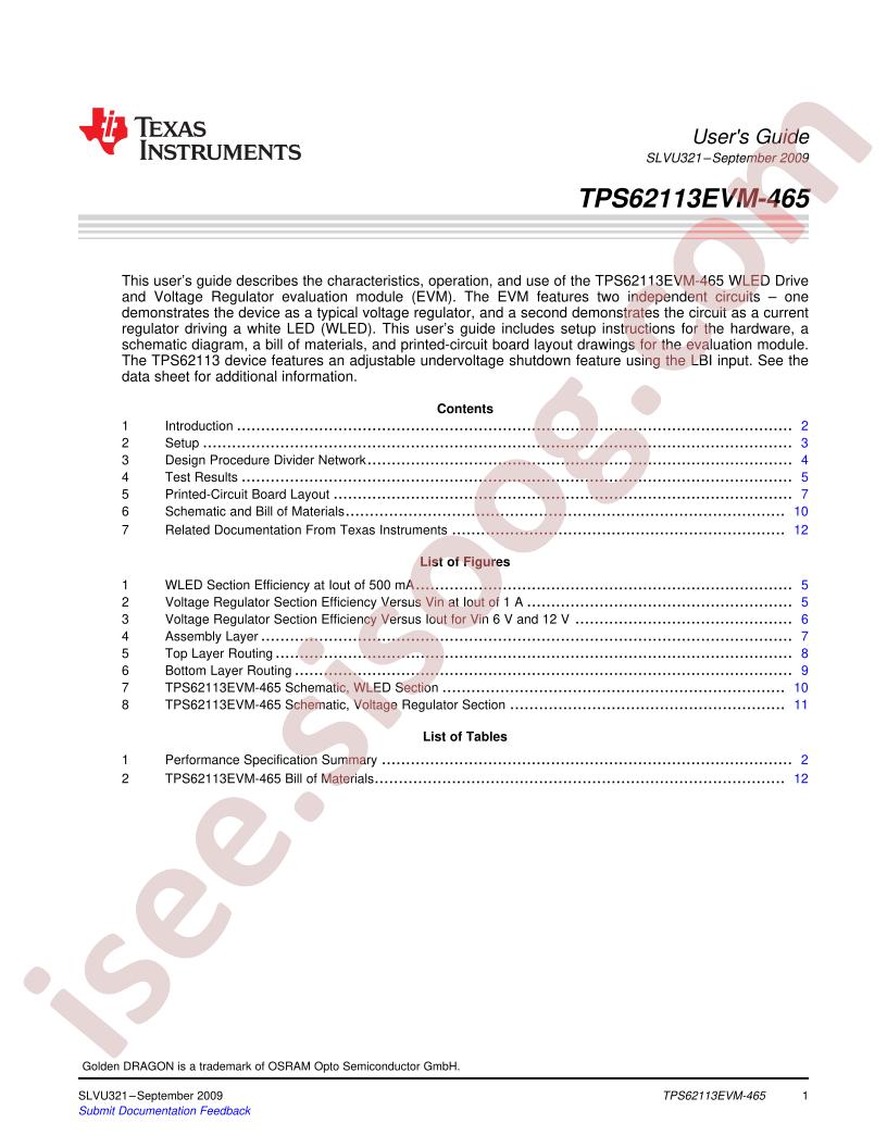 TPS62113EVM-465 Guide