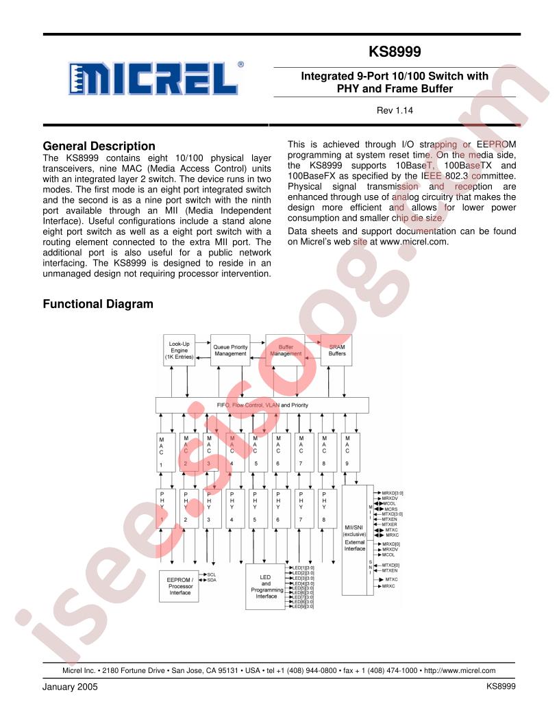 KS8999 Datasheet