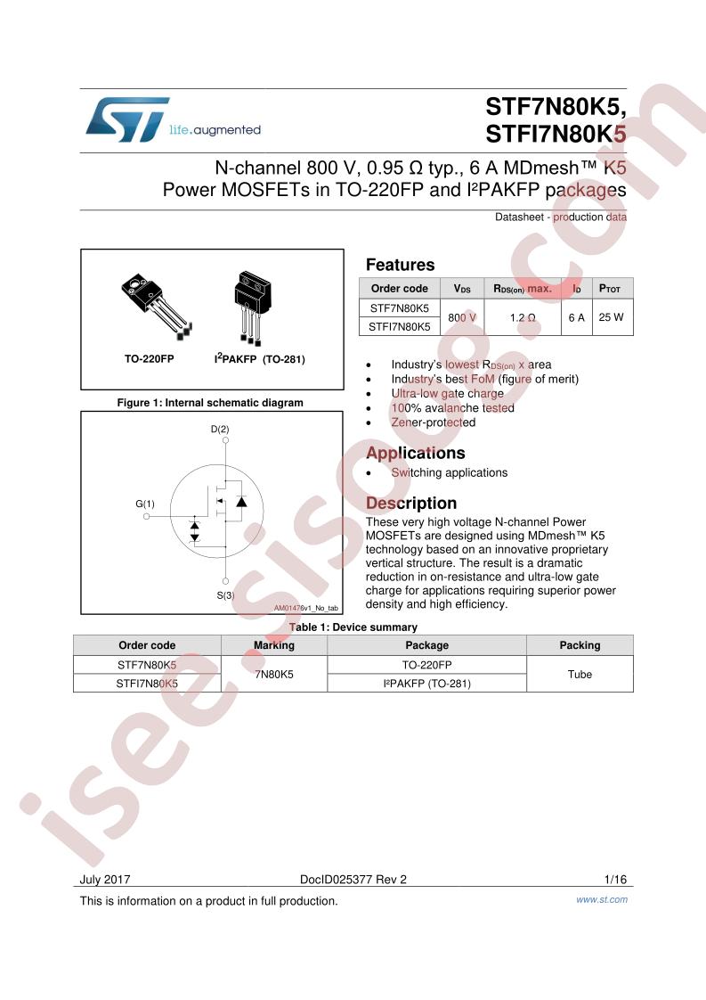 STF(I)7N80K5