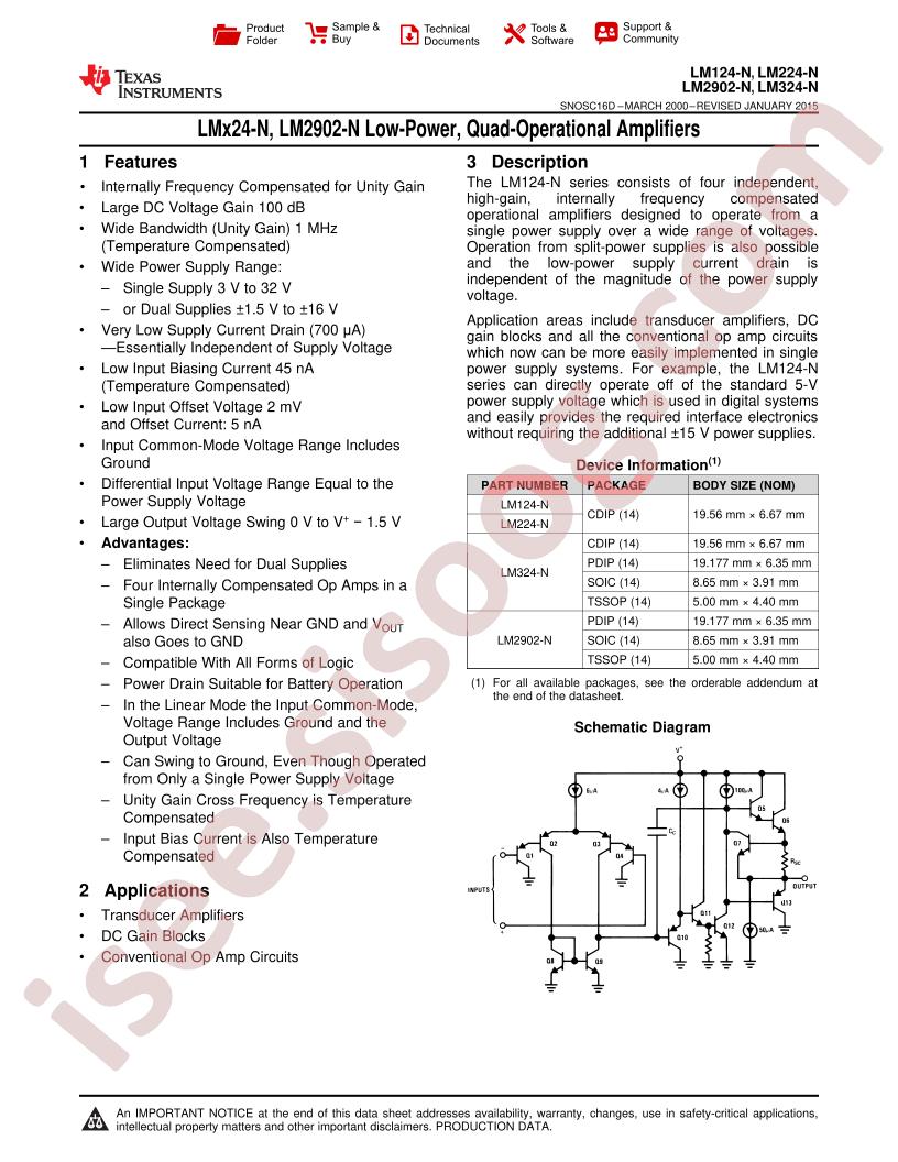 LM124/224/324/2902-N Datasheet