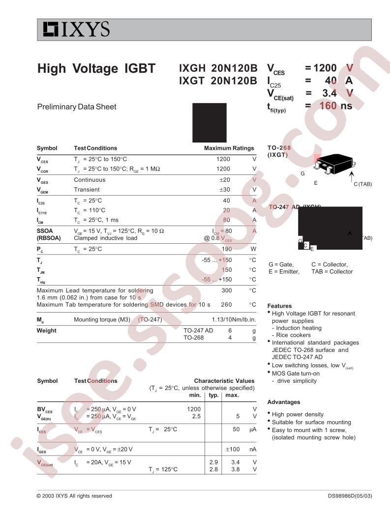 IXG(H,T)20N120B