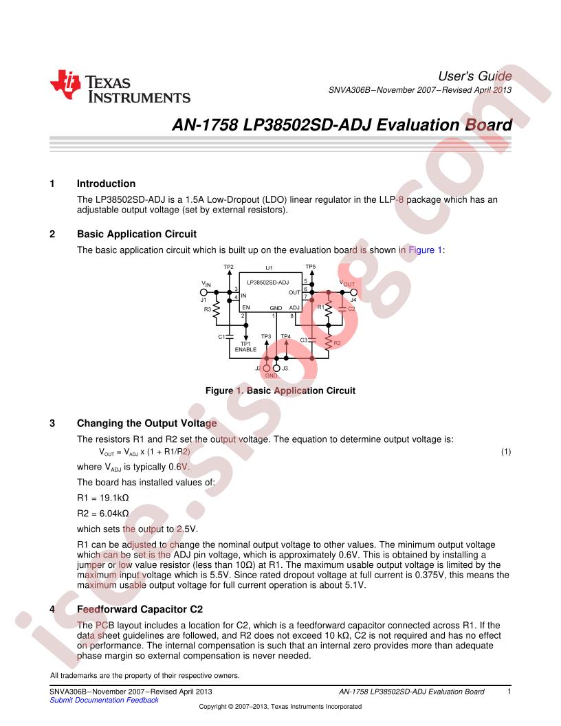 LP38502SD-ADJ Eval Board