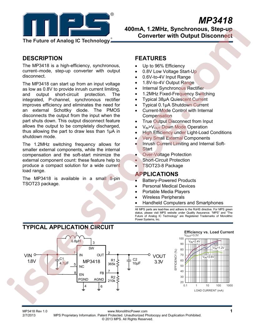 MP3418 Datasheet